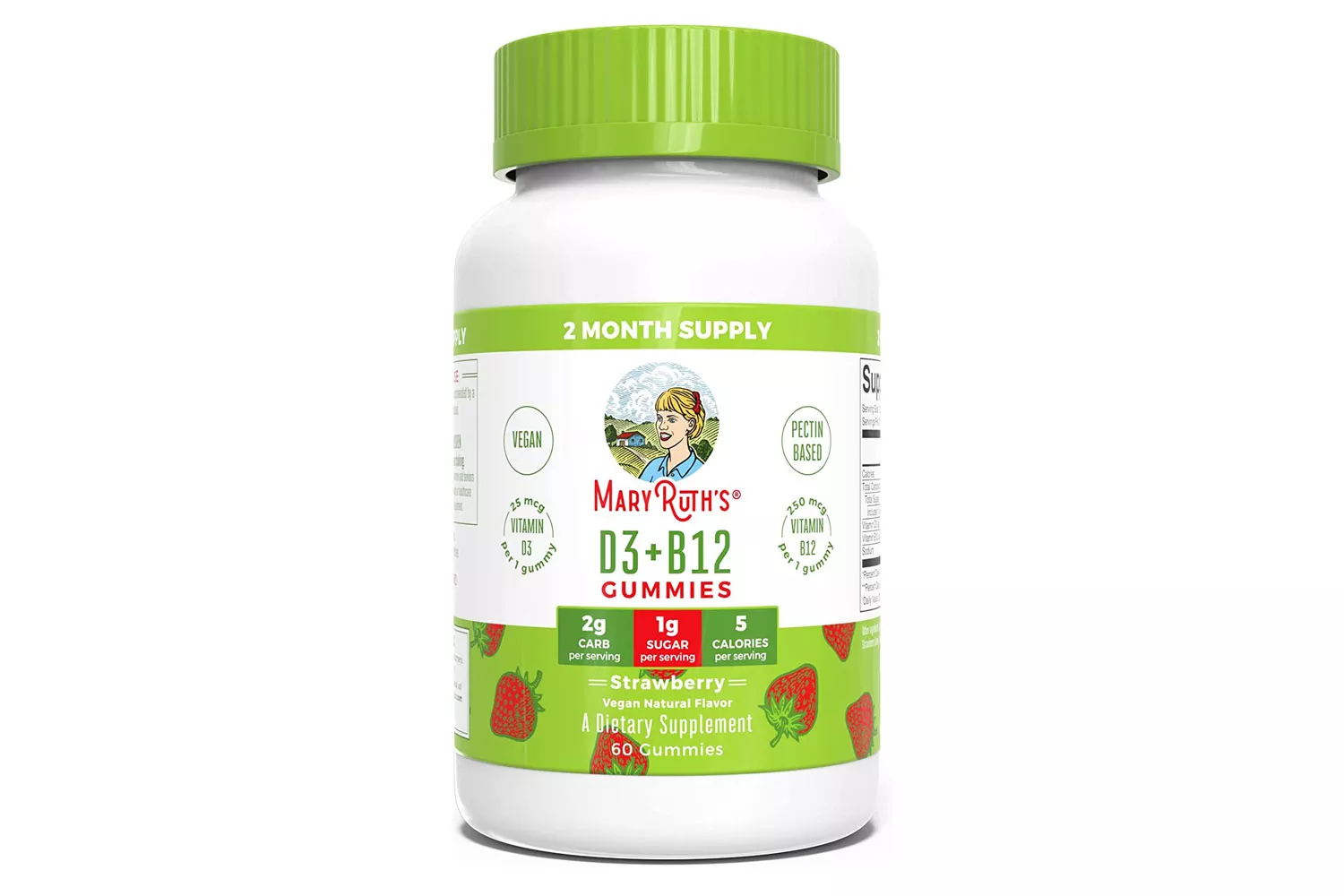 Mary Ruthâs Vitamin D3 + B12 Gummies Strawberry