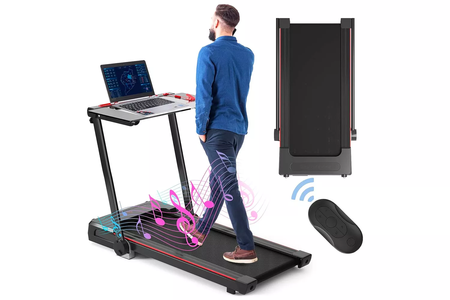 Amazon GYMAX 3 in 1 Under Desk Treadmill Walking Pad with Removable Desktop