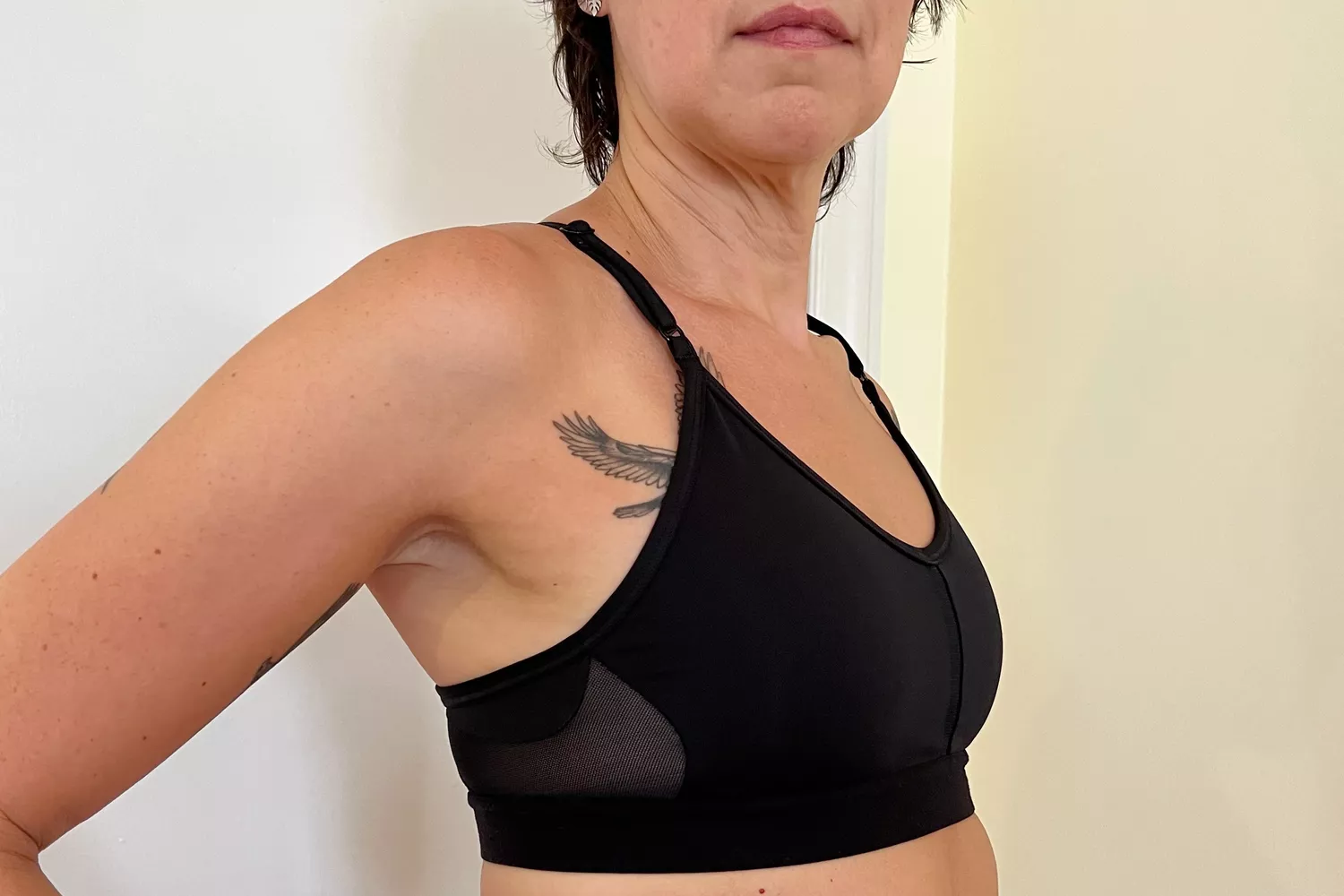 A person wearing the Nike Indy Sports Bra